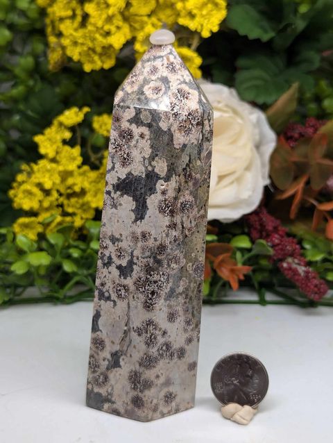 Sakura Jasper / Rhyolite Green Flower Jasper Tower