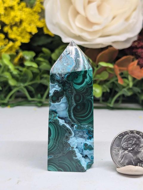Malachite and Chrysocolla Tower