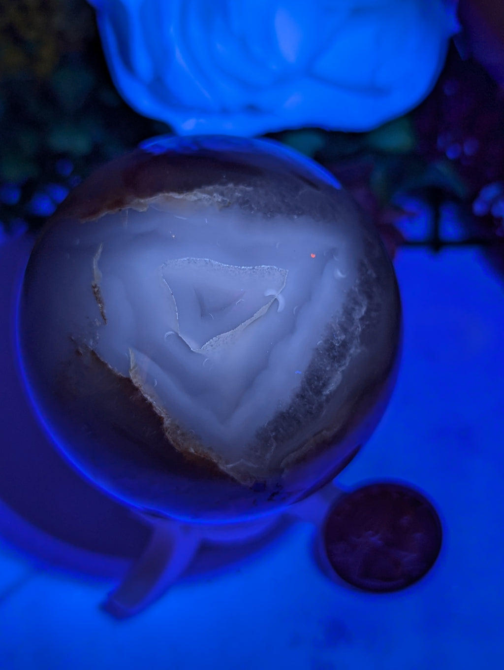 Black Flower Agate Sphere