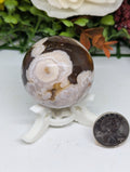 Black Flower Agate Sphere