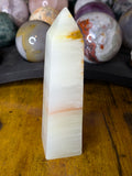Banded White Calcite Tower