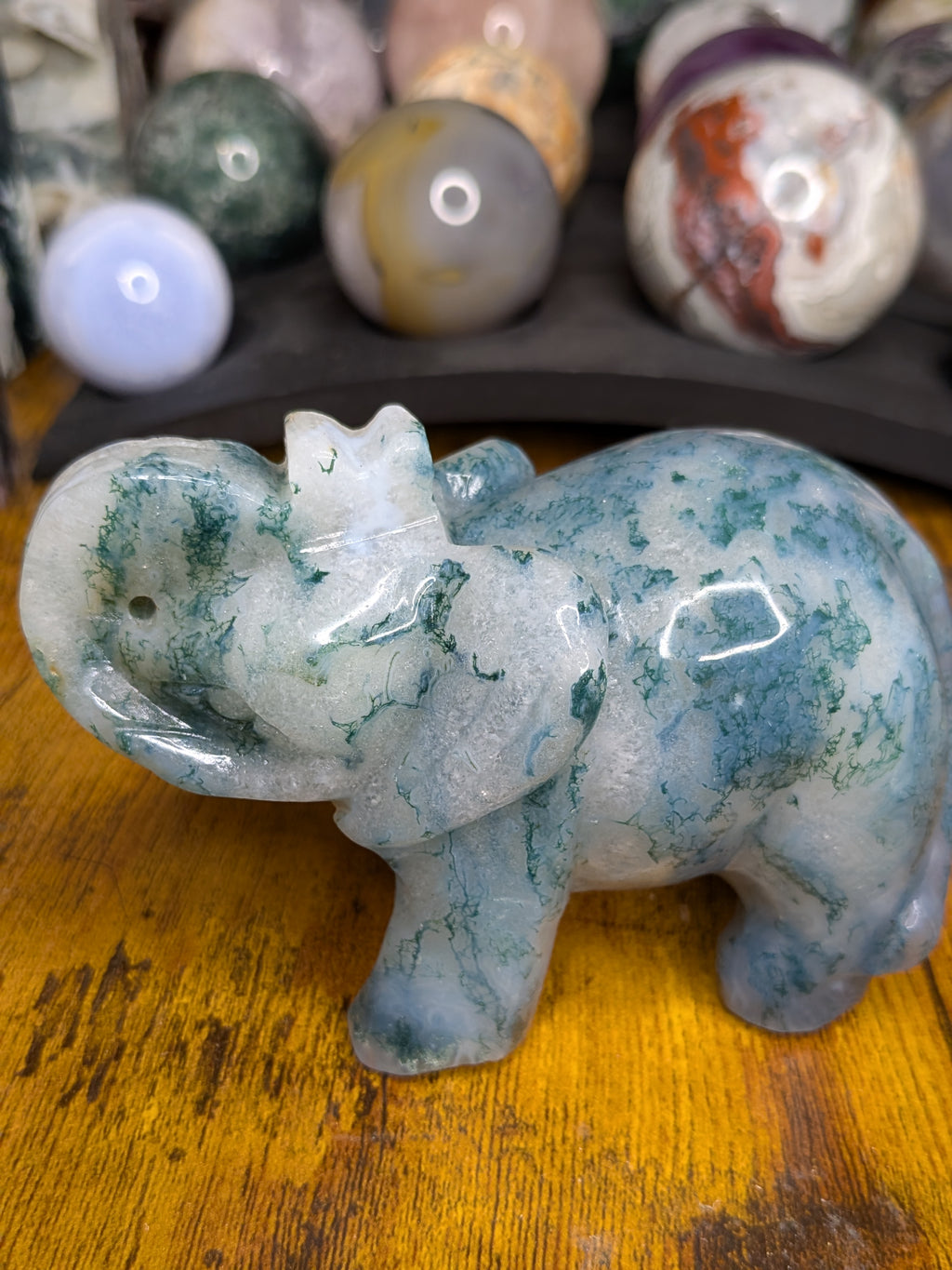 Moss Agate Elephant