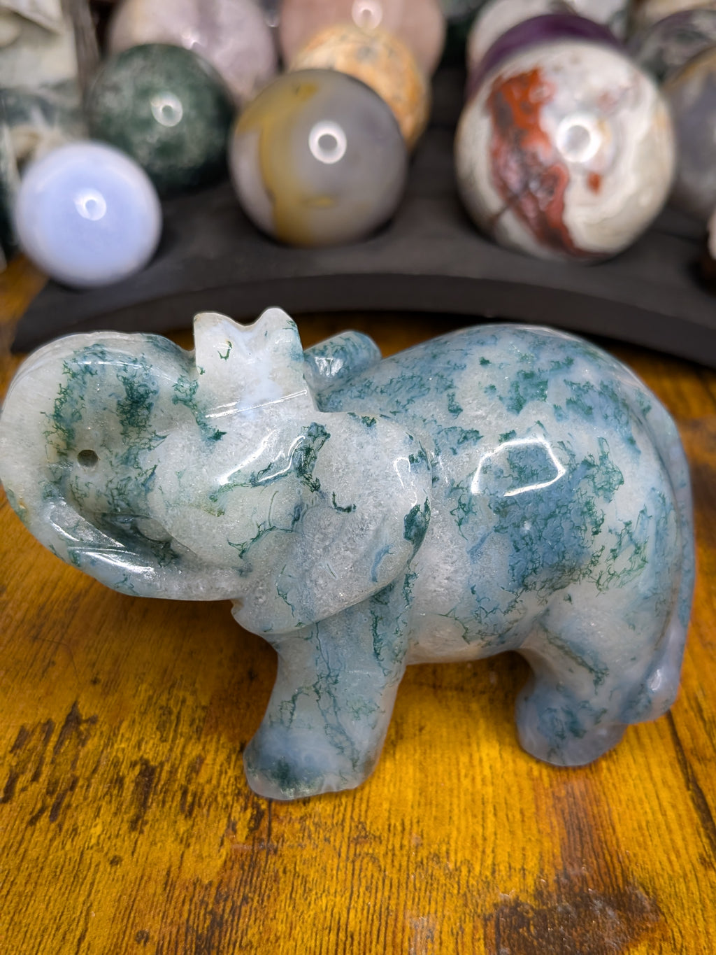 Moss Agate Elephant