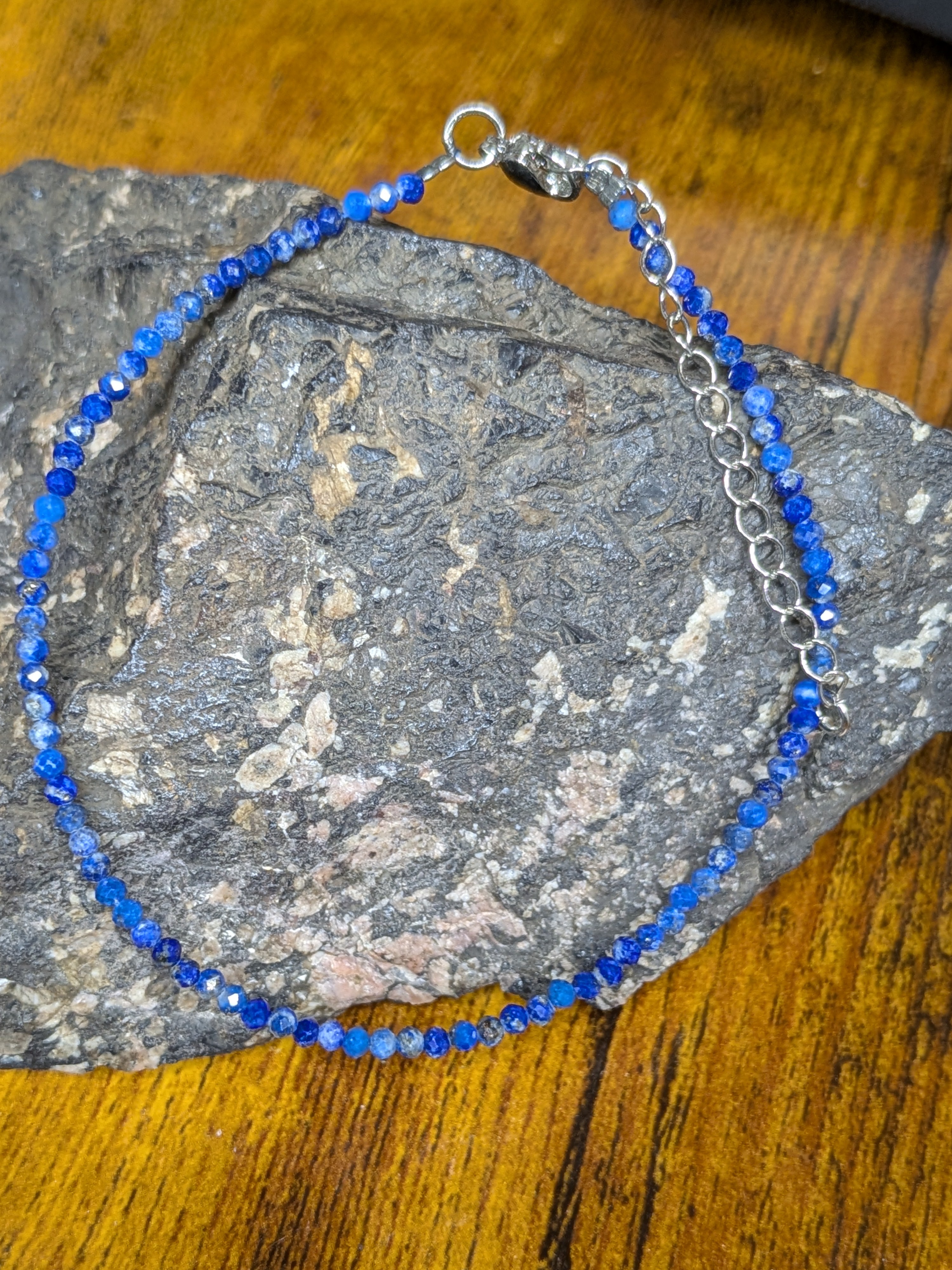 Lapis Lazuli Faceted Beaded Anklet