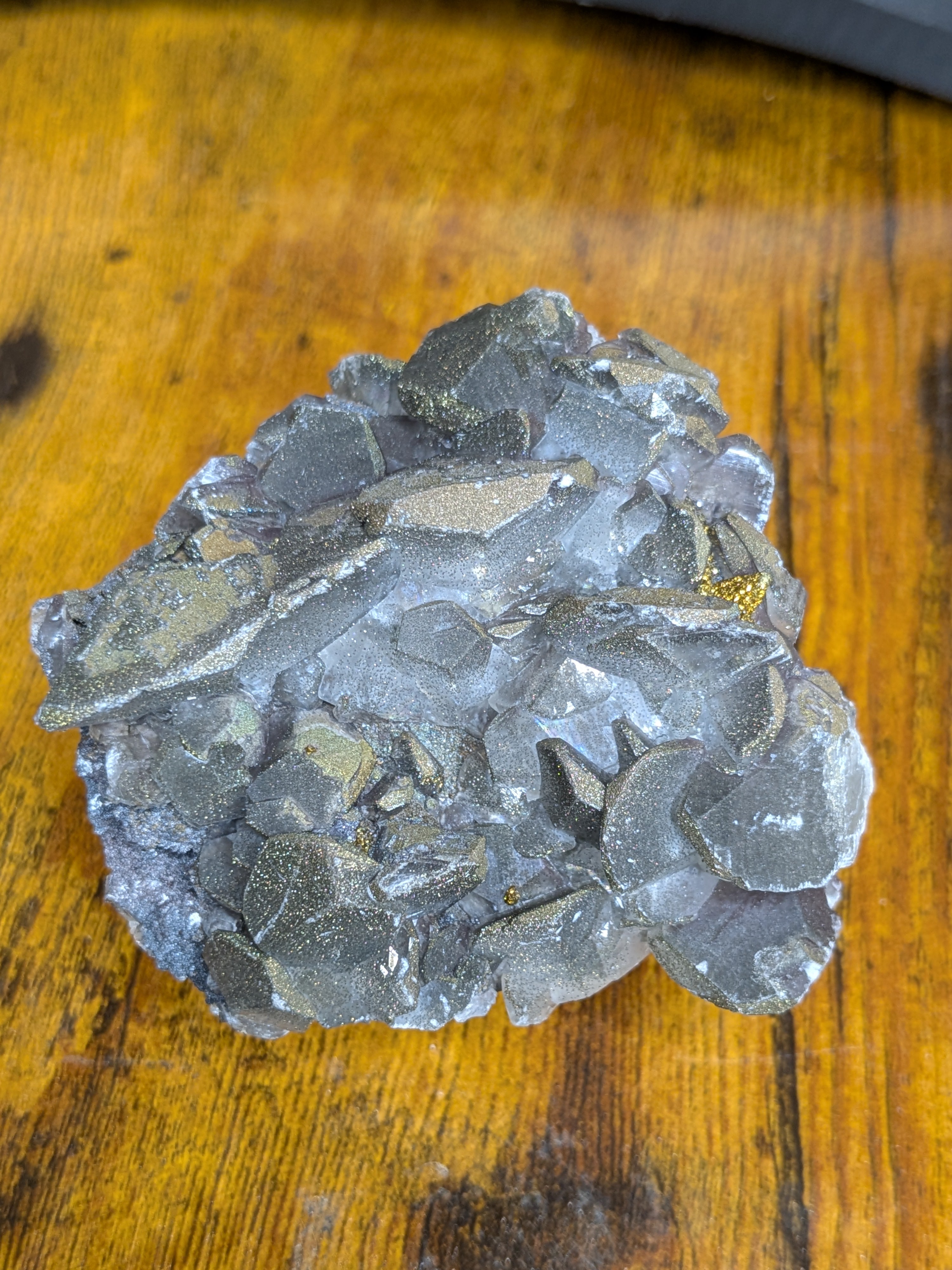 Black Benz Calcite with Sulfur Pyrite