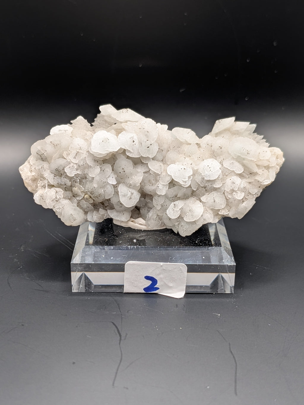 Iron Sulfide with White “Mushroom” Calcite