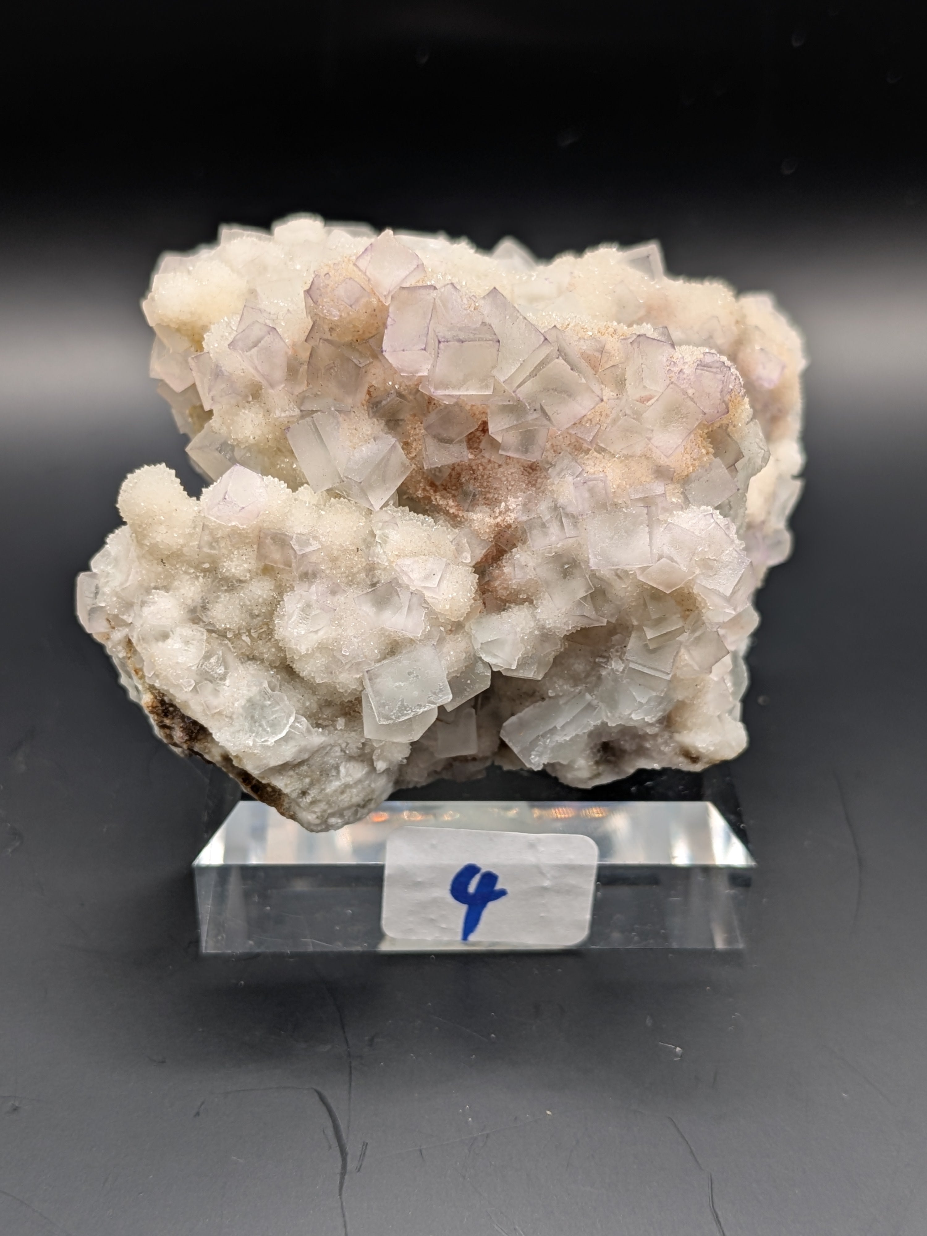 Purple Boundary Fluorite with Sugar Quartz