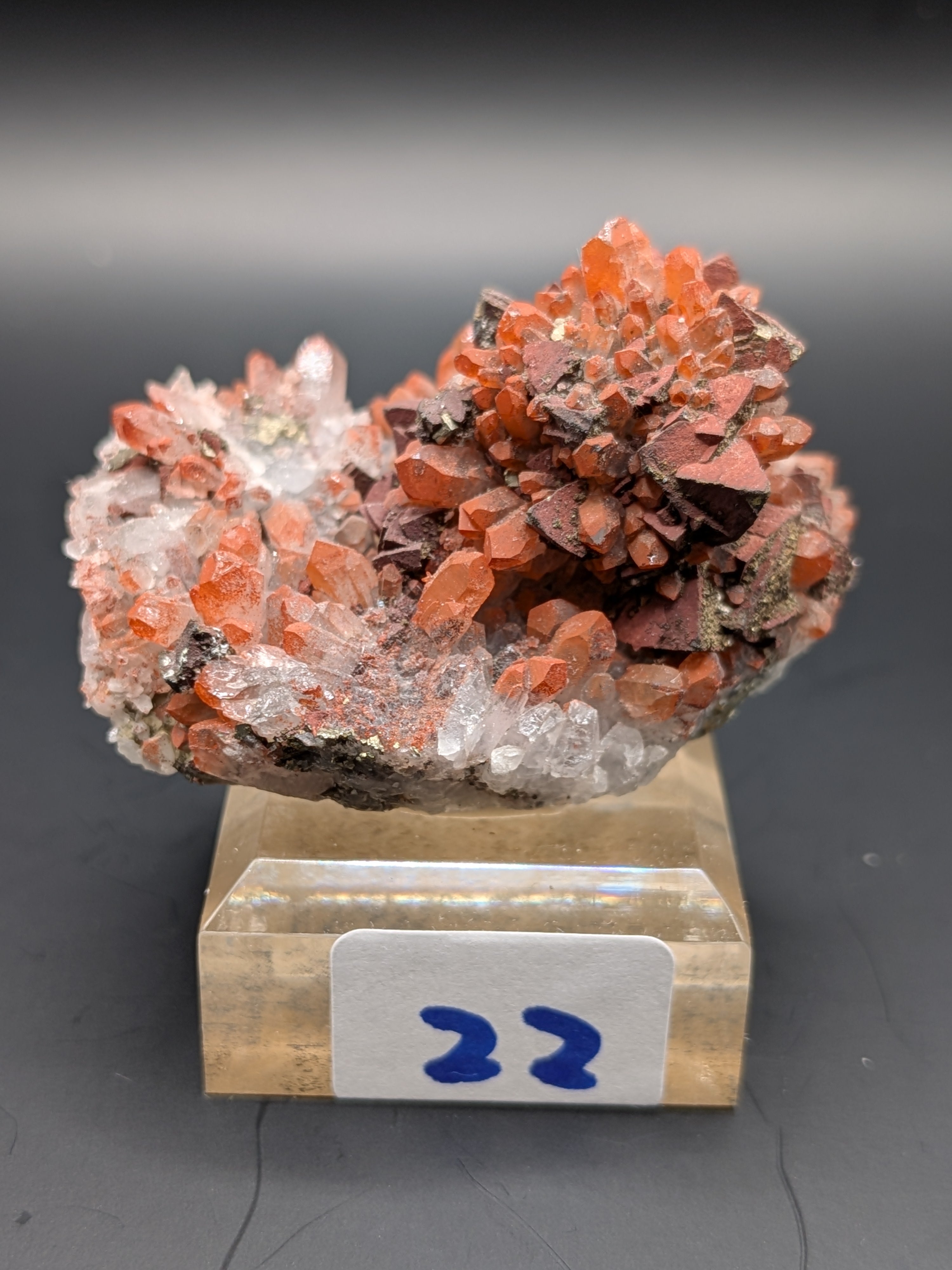 Red Quartz with Pyrite