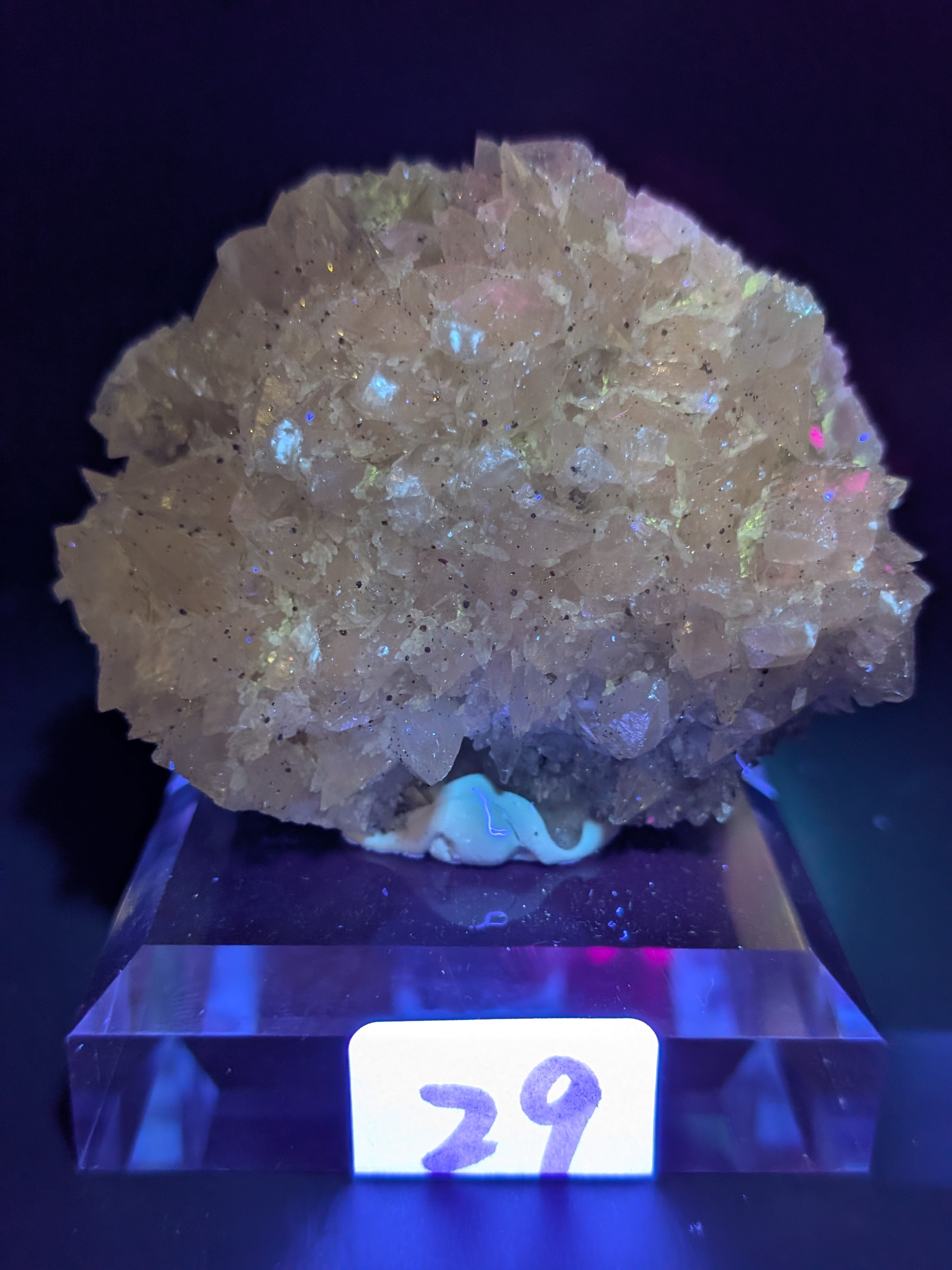 Iron Sulfide Needle White Calcite