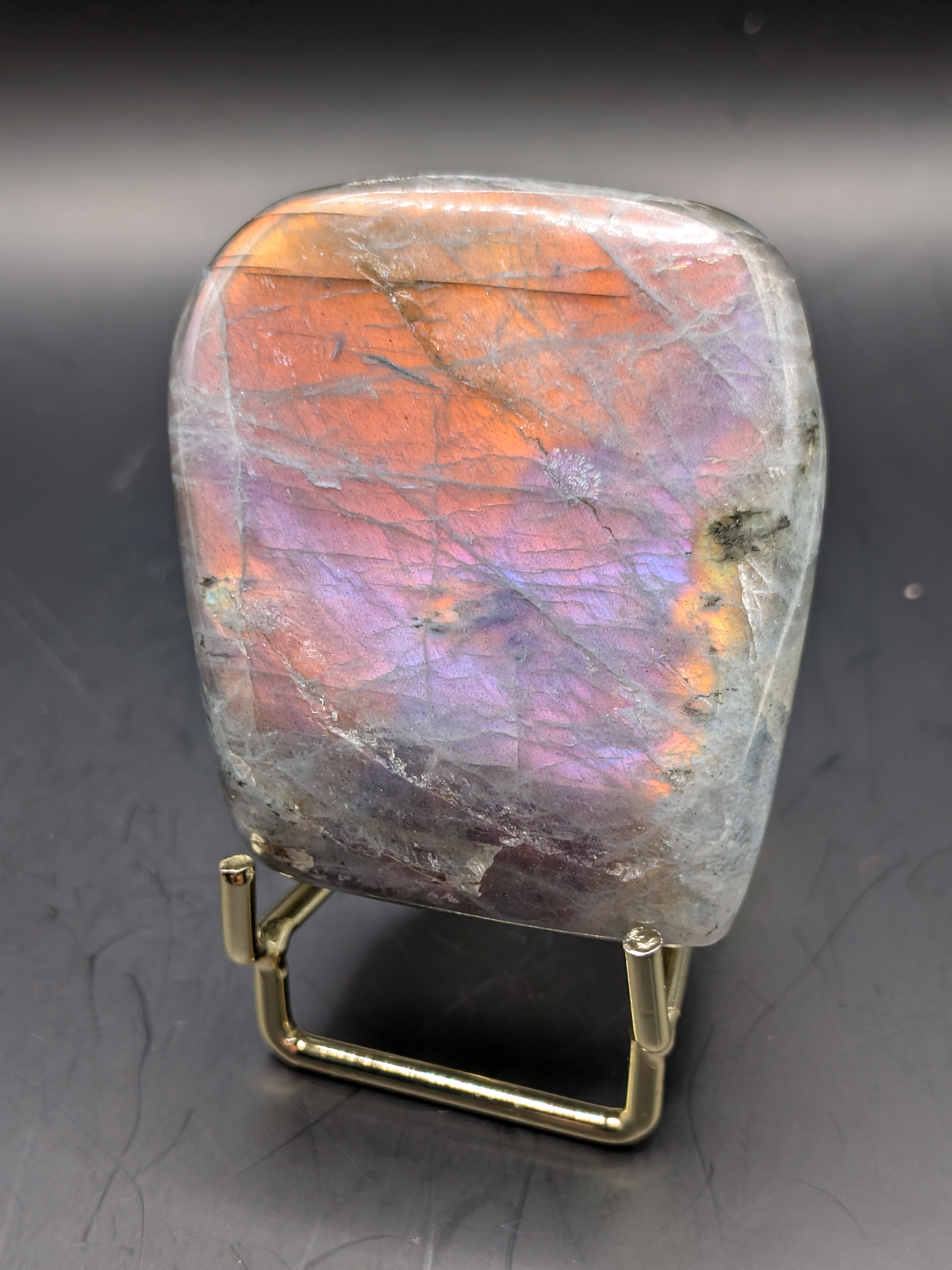 Purple/Orange Flash Labradorite – Polished Freeform