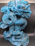 Blue Apatite Dragon Carving