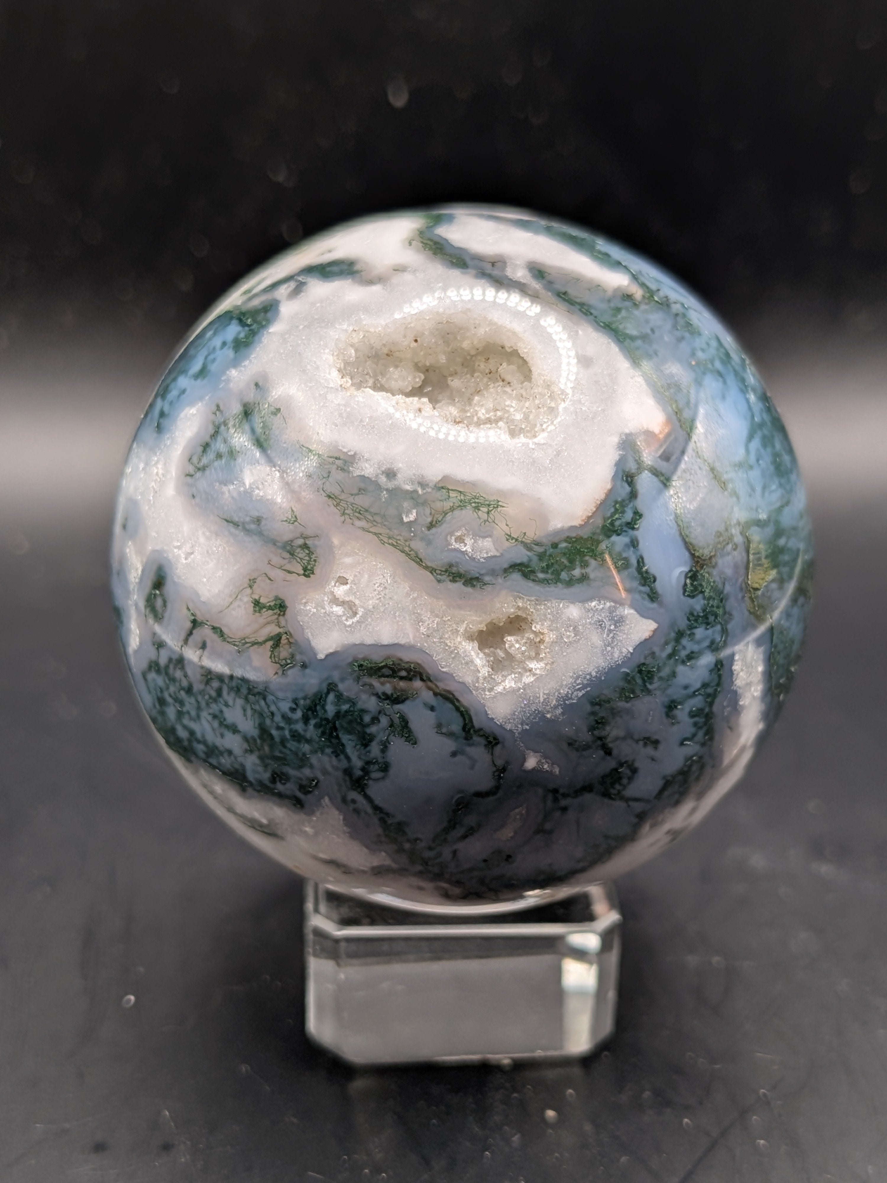 Moss Agate with Druzy Pockets