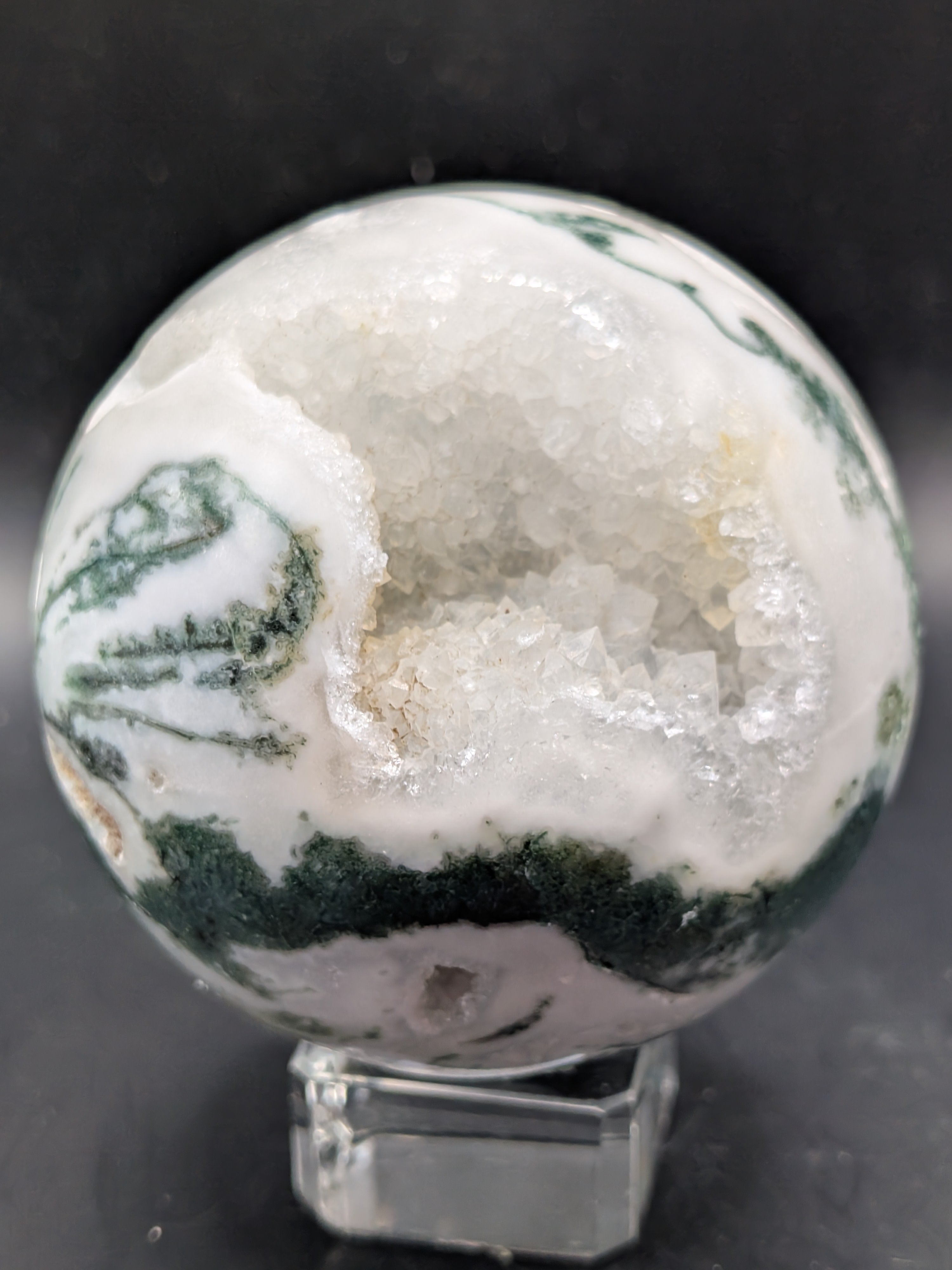 Moss Agate Druzy Sphere