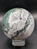 Moss Agate Sphere with Druzy Inclusions