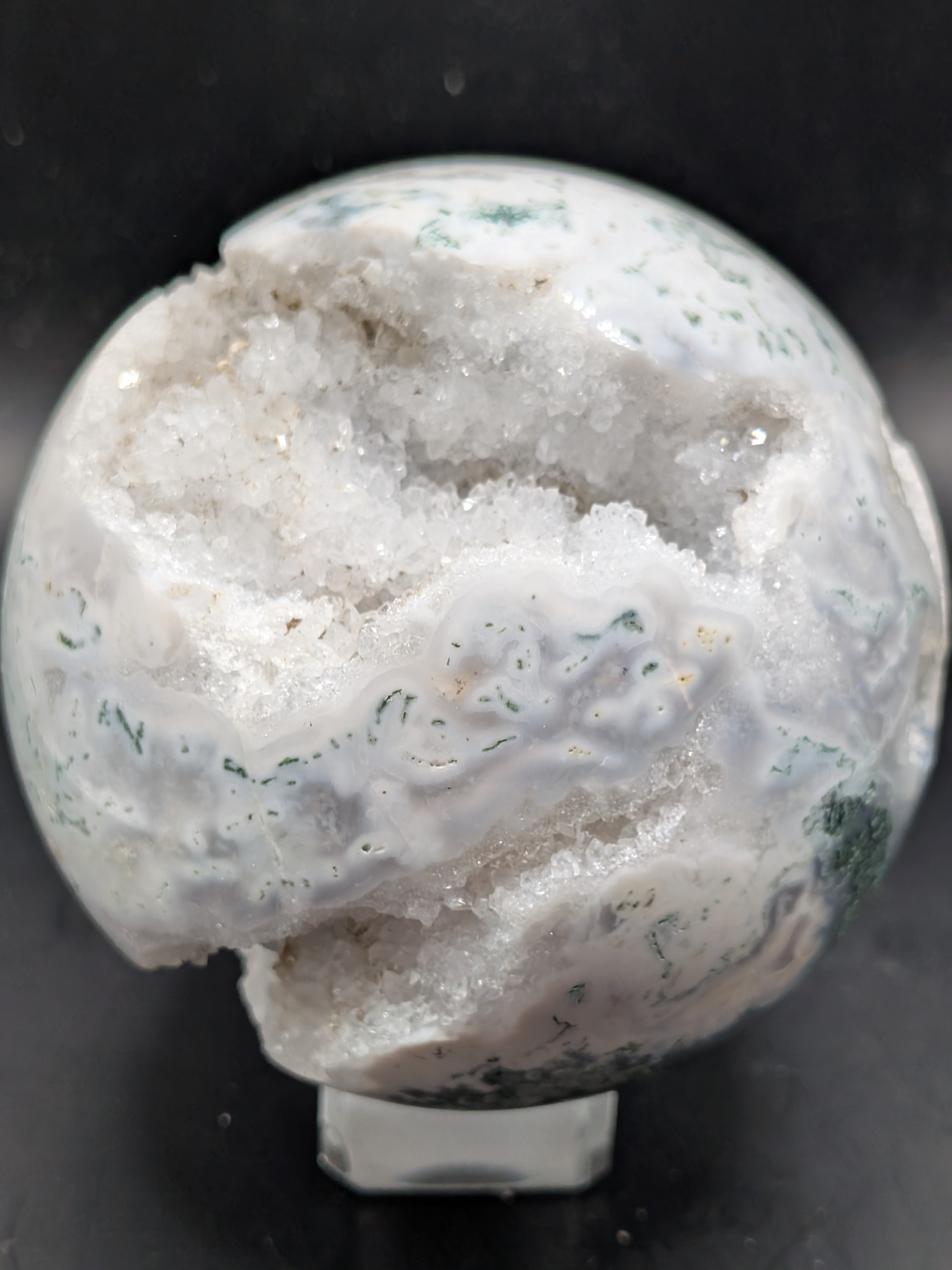 Moss Agate Druzy Sphere